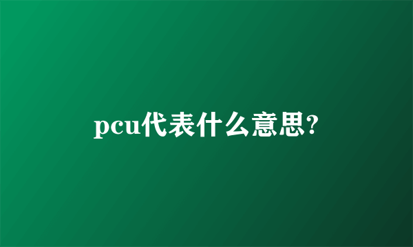 pcu代表什么意思?