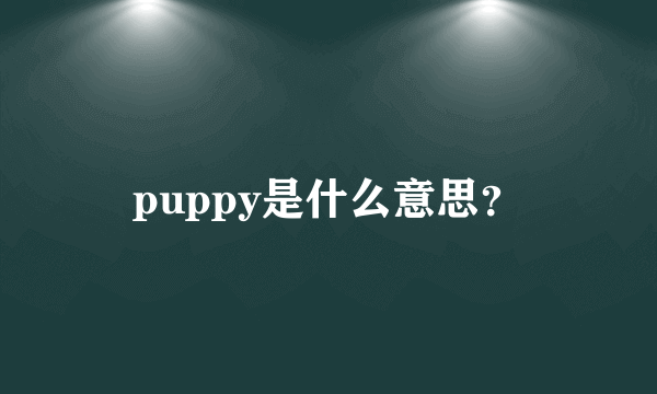puppy是什么意思？